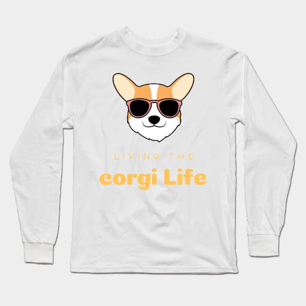 living the corgi life Long Sleeve T-Shirt by hatem